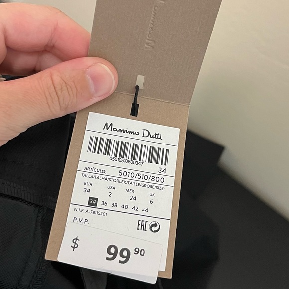 NWT Massimo Dutti Studded Black Pants - Picture 6 of 13